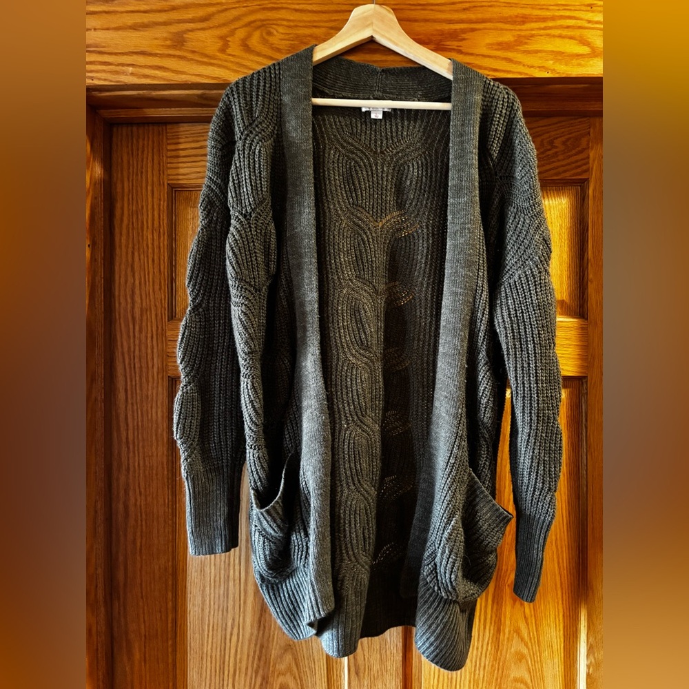 SO Women's Olive Cable Knit Sweater